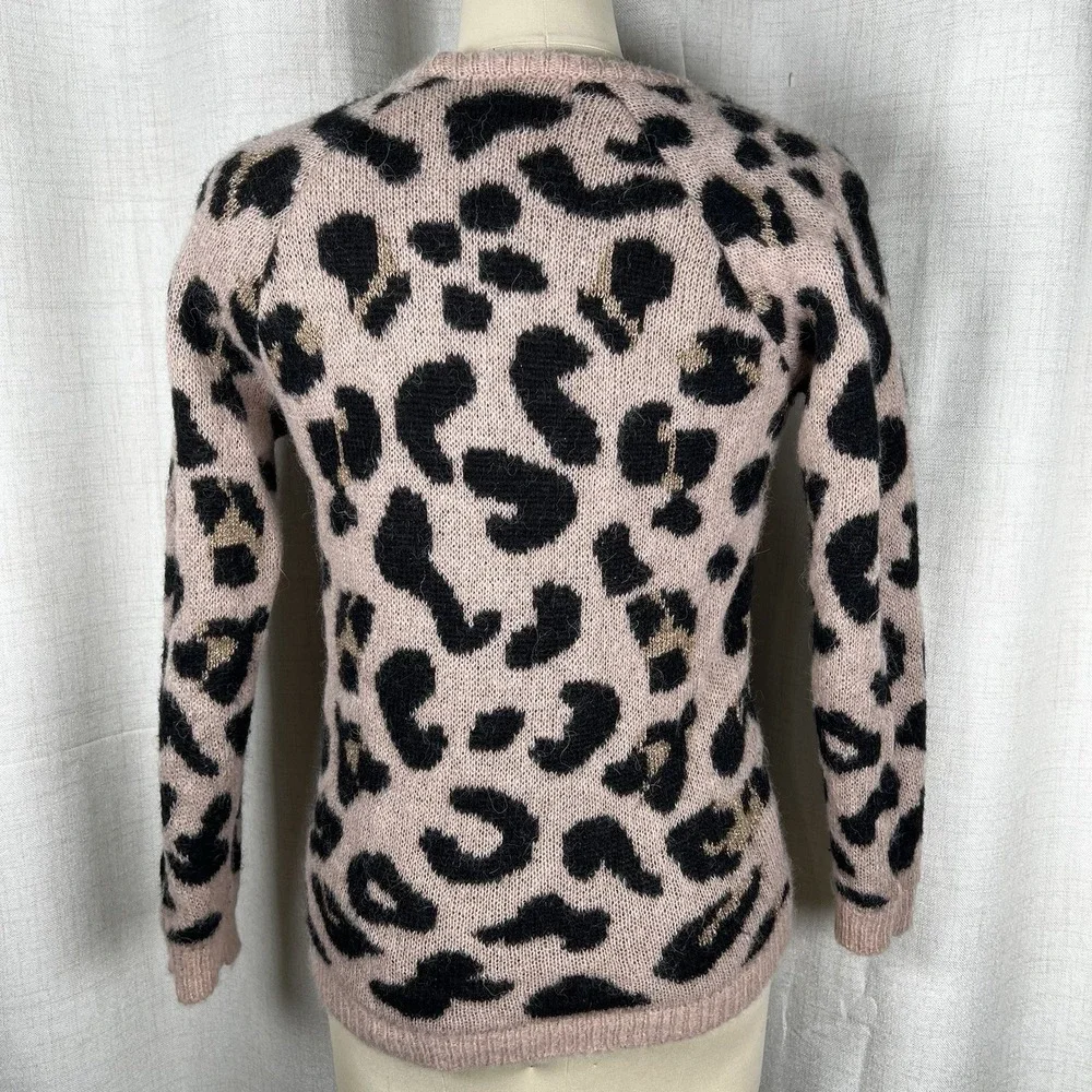 Anthropologie Elsamanda Made‎ in Italy Leopard Print Wool Alpaca Sweater Small